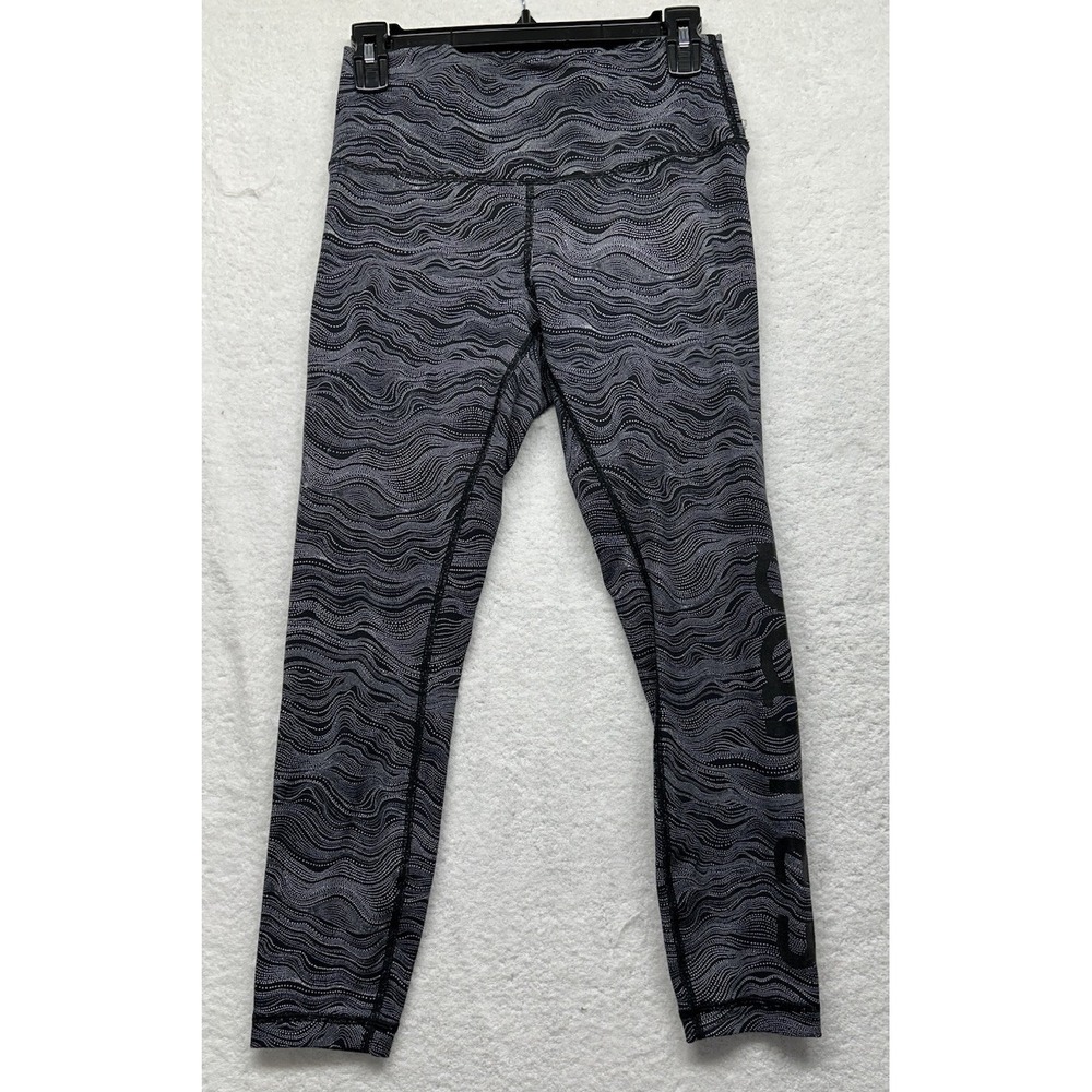 Lululemon X Barre3 Womens Size 8 Gray Wave in Movement 27" Leggings (J6)